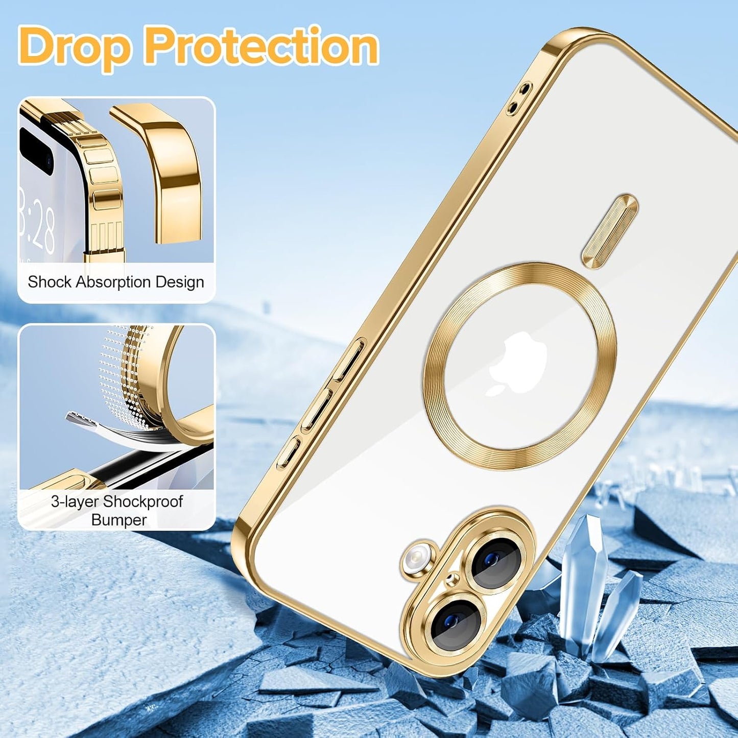 iPhone 17 Clear Magnetic Case with MagSafe Slim TPU Cover