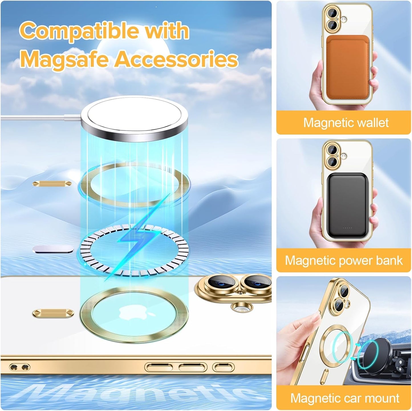 iPhone 17 Clear Magnetic Case with MagSafe Slim TPU Cover