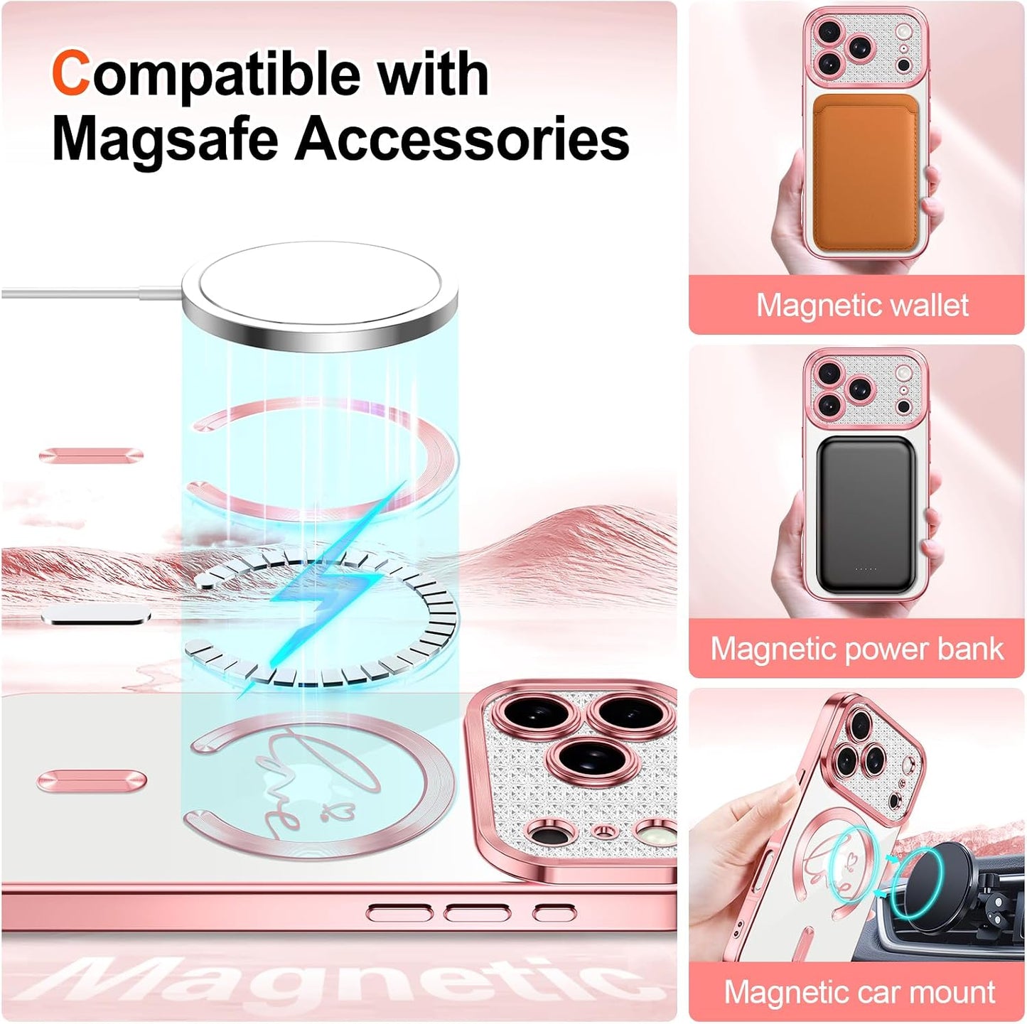 iPhone 17 Pro Max Glitter Magnetic Case with MagSafe