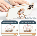 Luxury Electroplated Ring Kickstand Case for iPhone 12 Pro Max 6.7″