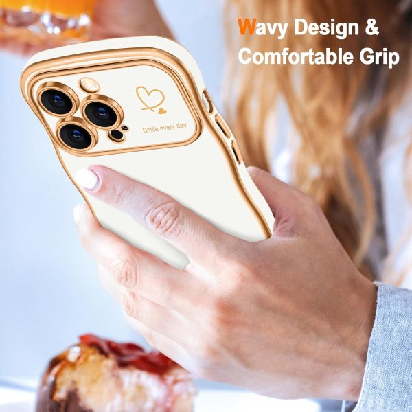 Electroplated Love Heart Wave Case for iPhone 14 Pro Max 6.7″
