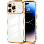 Electroplated Love Heart Wave Case for iPhone 14 Pro Max 6.7″